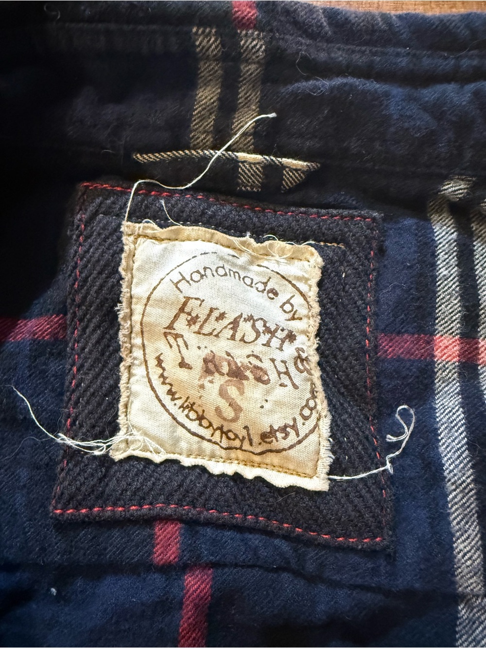 Flash & Trash by Libbyjoy Upcycled Plaid Flannel Lace Midi Dress Boho Grunge (a) - Picture 5 of 6